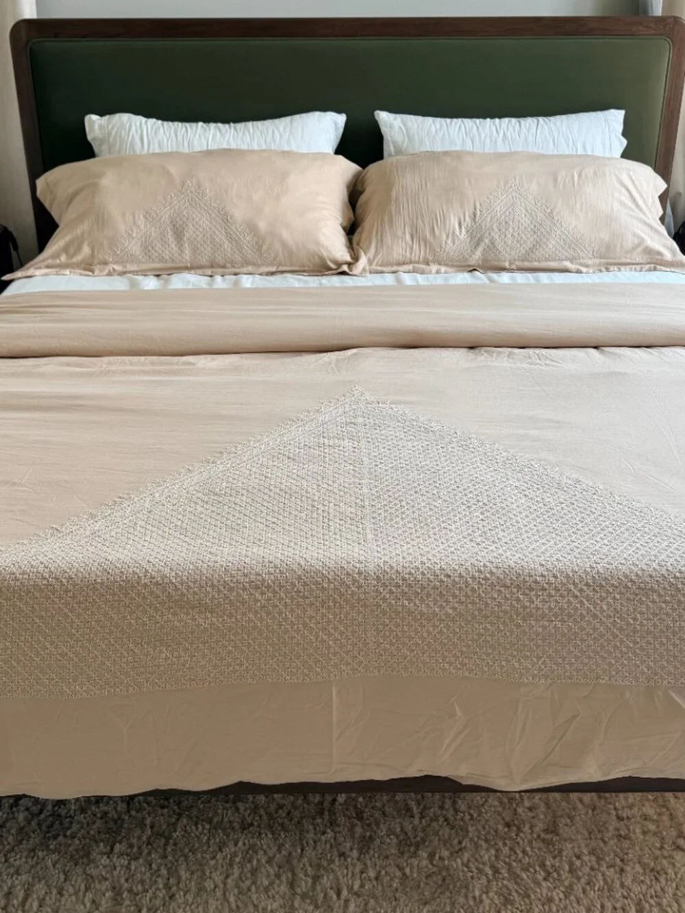 Hand Embroidered King Duvet + Shams